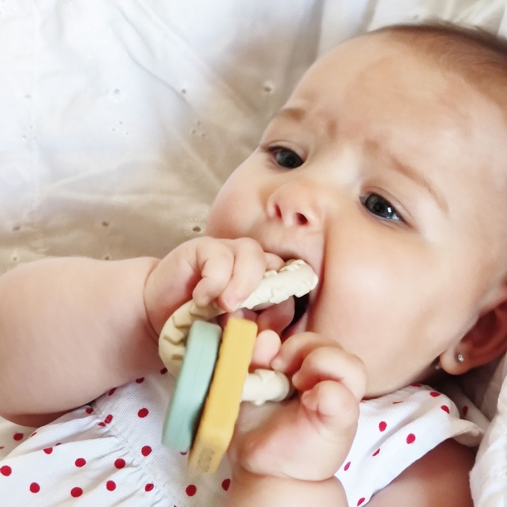 Hochet et Jouet dentition en silicone pour bébé de 0-6 mois